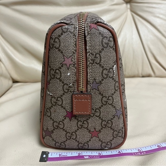 GUCCI SUPREME Star Print Zipper Cosmetic Pouch Make Up Bag - Picture 4 of 16